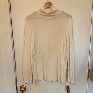 Cream Turtleneck Sweater Medium